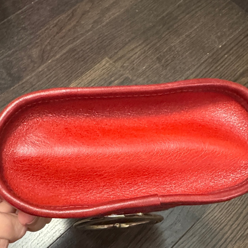 Vintage Brighton Leather Heart Handle Red Croc-Embossed Women's Bag - Picture 4 of 4